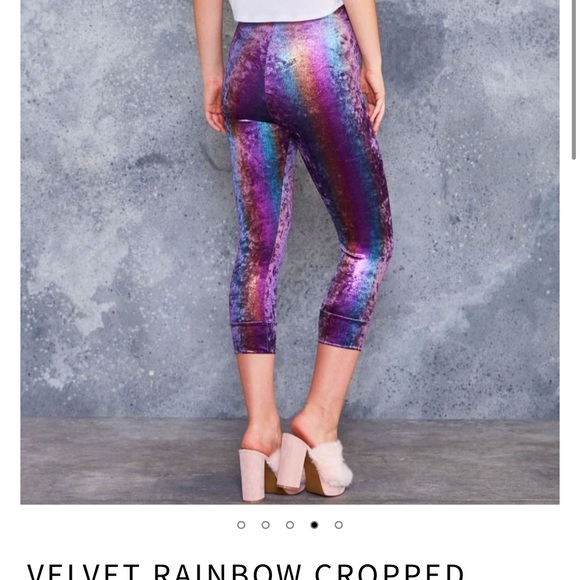 Blackmilk 
VELVET RAINBOW CROPPED LEGGINGS - Picture 2 of 5